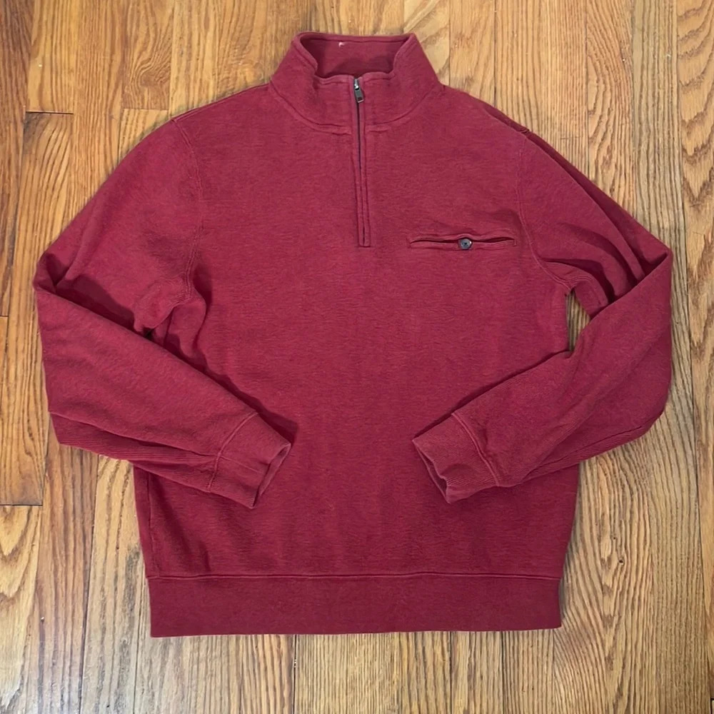 Pendleton Quarter Zip Sweater Rust Red Men's Size Medium